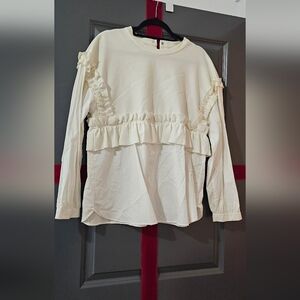 Zara Cream Ruffle Blouse